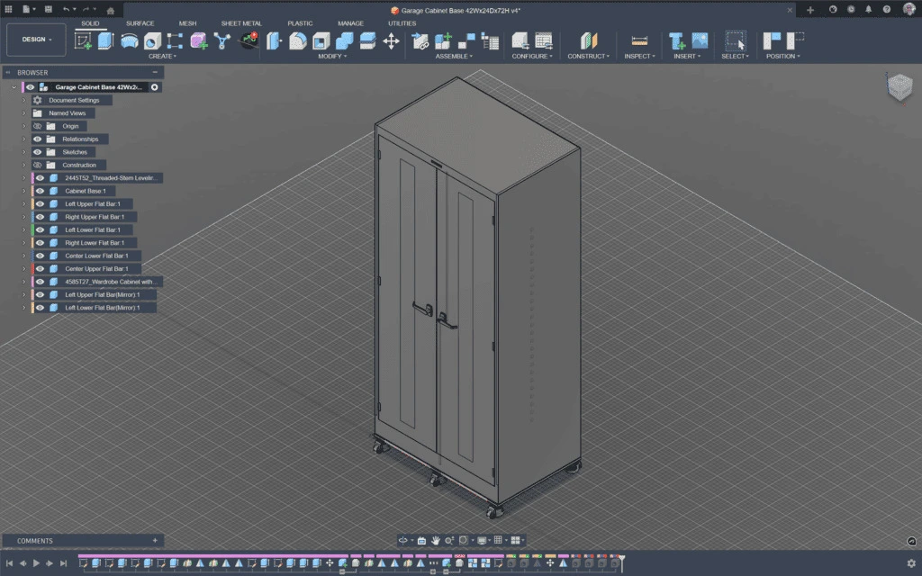 Tall Cabinet with Roller Base Cabinet